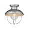 Z-Lite Ansel 1 Light Outdoor Flush Ceiling Mount Fixture, Galvanized & Galvanized 590F-GV - alternate 1